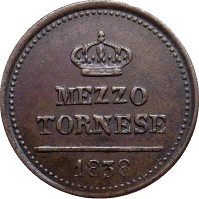 ½ Tornese - Ferdinando II back