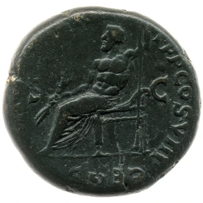Æ - Vespasian PONT MAX TR POT P P COS VIII CENS S C; Jupiter back