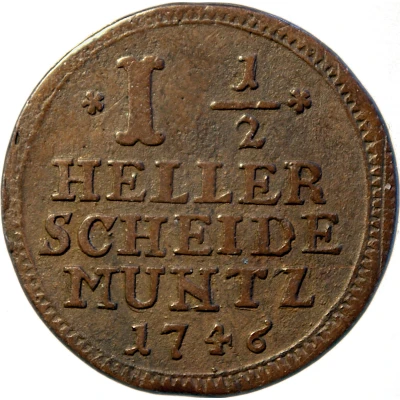 1-½ Heller - Frederick I back