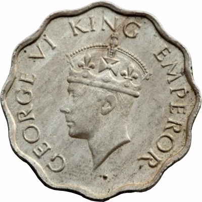 1 Anna - George VI 2nd portrait, large crown, low relief front