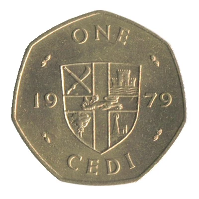 1 Cedi 7-sided, FAO back