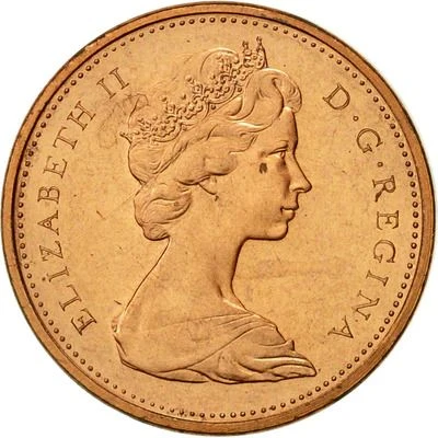 1 Cent - Elizabeth II 2nd portrait; heavy type front