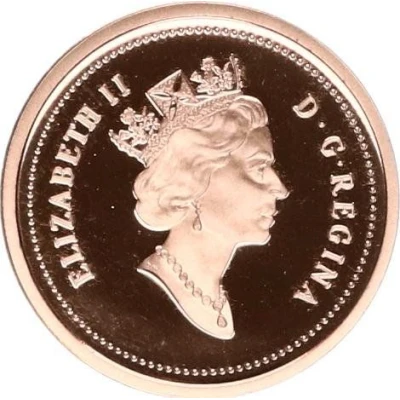 1 Cent - Elizabeth II 3rd portrait; Maple Twig Design front