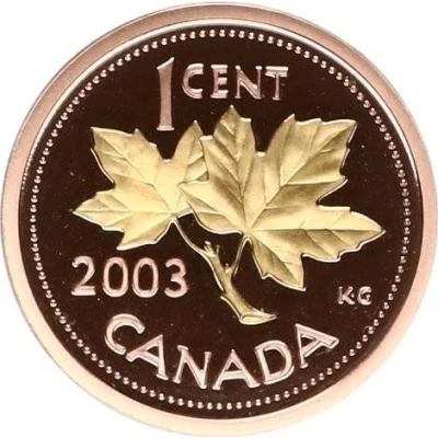 1 Cent - Elizabeth II 3rd portrait; Maple Twig Design back