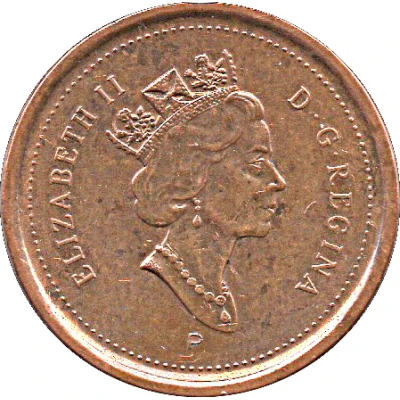 1 Cent - Elizabeth II 3rd portrait; magnetic front