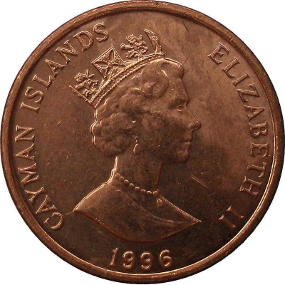 1 Cent - Elizabeth II 3rd portrait; magnetic front