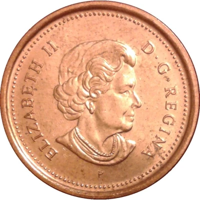 1 Cent - Elizabeth II 4th portrait; magnetic front