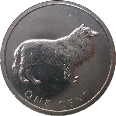 1 Cent - Elizabeth II Collie back