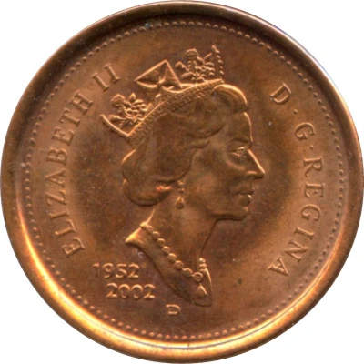 1 Cent - Elizabeth II Golden Jubilee; magnetic front