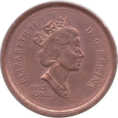 1 Cent - Elizabeth II Golden Jubilee; non-magnetic front