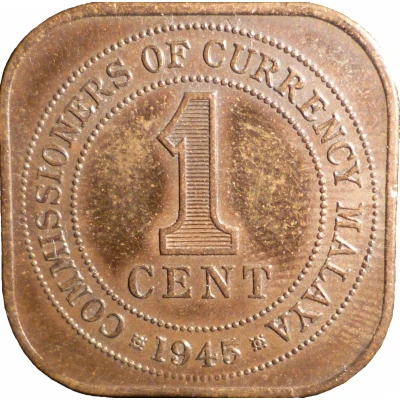 1 Cent - George VI small type back