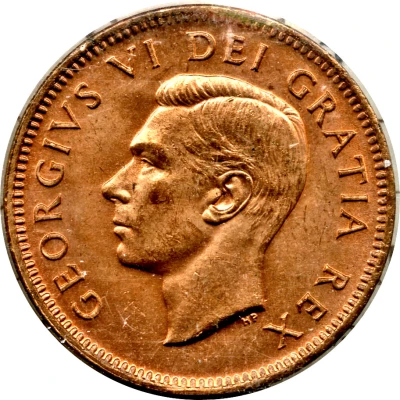 1 Cent - George VI without ET IND:IMP: front