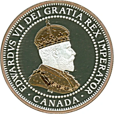 1 Cent In the name of Edward VII; Small leaves design front