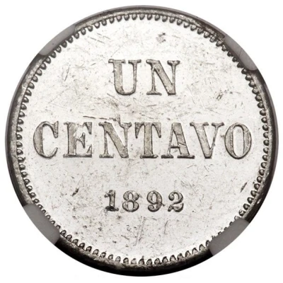 1 Centavo Aluminium Piedfort back