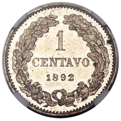 1 Centavo Copper-Nickel Piedfort back