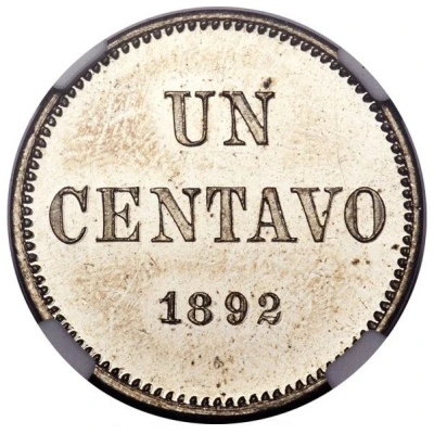 1 Centavo Copper-Nickel Piedfort back