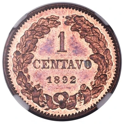 1 Centavo Copper Piedfort back