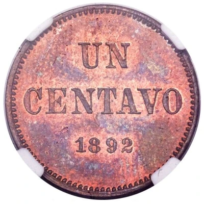 1 Centavo Copper Piedfort back