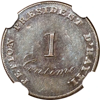 1 Centime Western Republic; Trial back