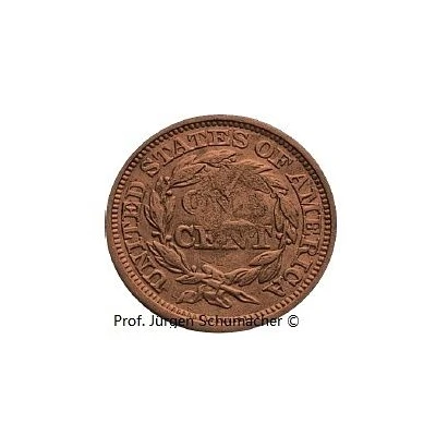 1 Céntimo Countermark over United States 1 Cent back