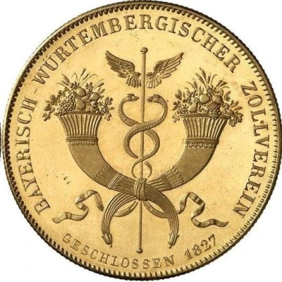 1 Conventionsthaler - Louis I Geschichtstaler; Treaty Signing - Gold Pattern back