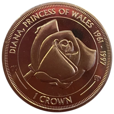 1 Crown - Elizabeth II Diana, Princess of Wales back