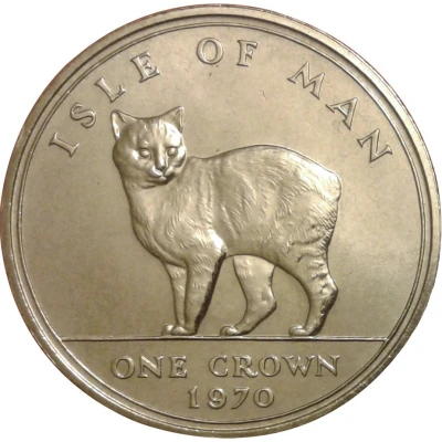 1 Crown - Elizabeth II Manx Cat back