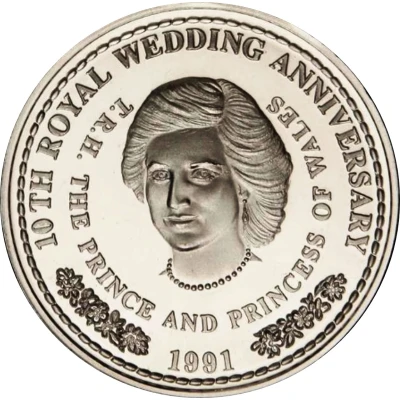 1 Crown - Elizabeth II Royal Wedding - Princess Diana; Silver Proof Issue back