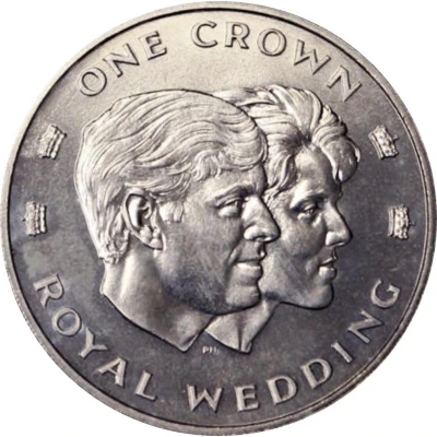 1 Crown - Elizabeth II Royal Wedding back