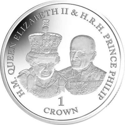 1 Crown - Elizabeth II Sapphire Jubilee, State opening of Parliament back