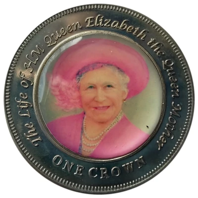 1 Crown - Elizabeth II The Queen Mother; Pink outfit back