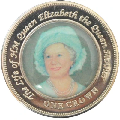 1 Crown - Elizabeth II The Queen Mother, light blue outfit back