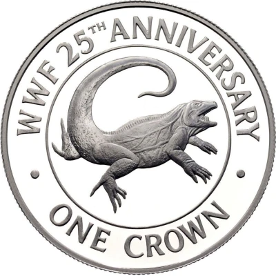 1 Crown - Elizabeth II WWF; Silver Proof Issue back