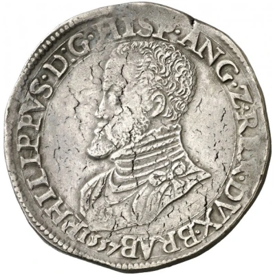 1 Daalder - Philip II Bust left; PHILIPPVS, ANG front