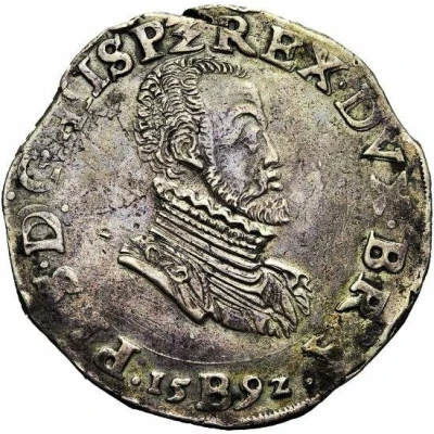 1 Daalder - Philip II with Portugal shield; Brussels front