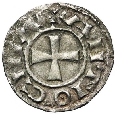 1 Denier - Bohemond III, Minority Bareheaded; Type A ND back