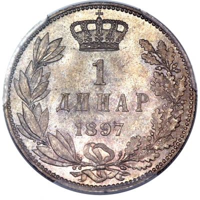 1 Dinar - Aleksandar I back