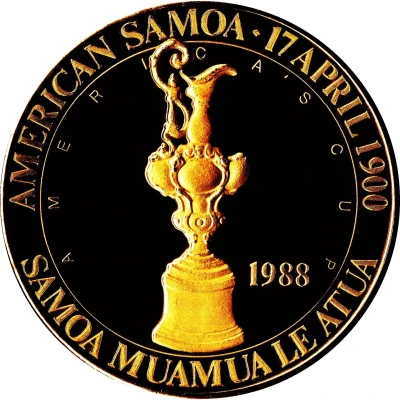 1 Dollar America's Cup with rope-like ornamentation front