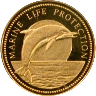 1 Dollar Bottle-Nose Dolphin; Gold Proof Issue back