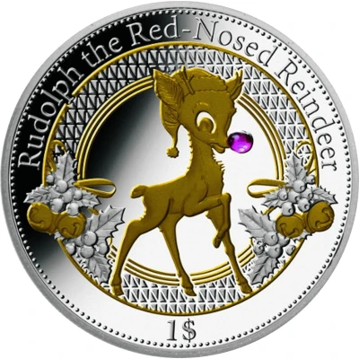 1 Dollar Christmas Island - Rudolph back