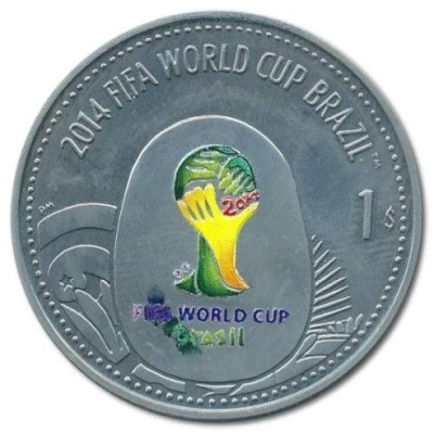 1 Dollar - Elizabeth II 2014 FIFA World Cup Brasil back