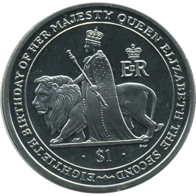 1 Dollar - Elizabeth II 80th Birthday of Queen Elizabeth II back