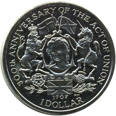 1 Dollar - Elizabeth II Act of Union back