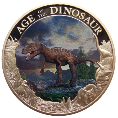 1 Dollar - Elizabeth II Allosaurus back