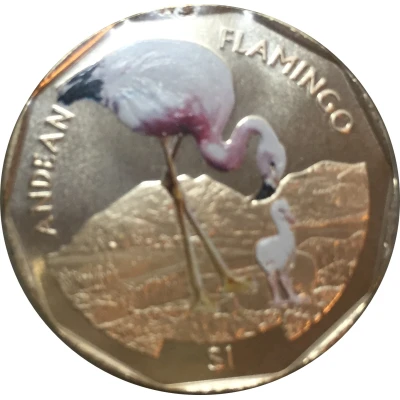 1 Dollar - Elizabeth II Andean Flamingo back