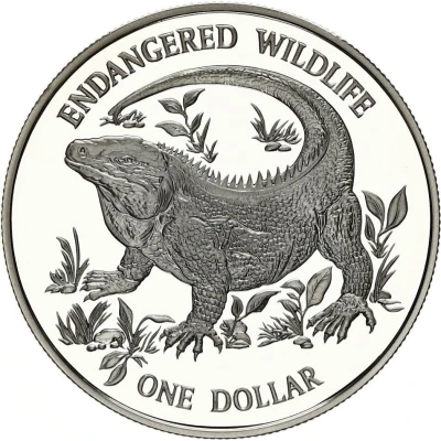 1 Dollar - Elizabeth II Blue Rock Iguana back