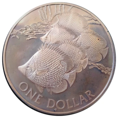 1 Dollar - Elizabeth II Butterfly Fish back