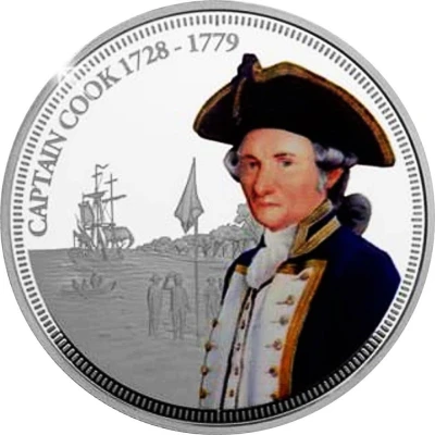 1 Dollar - Elizabeth II Captain James Cook back