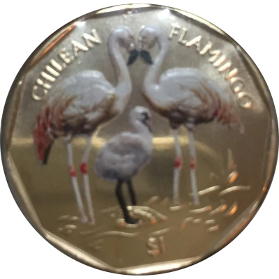 1 Dollar - Elizabeth II Chilean Flamingo back