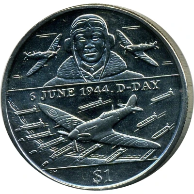 1 Dollar - Elizabeth II D-Day - Pilot back